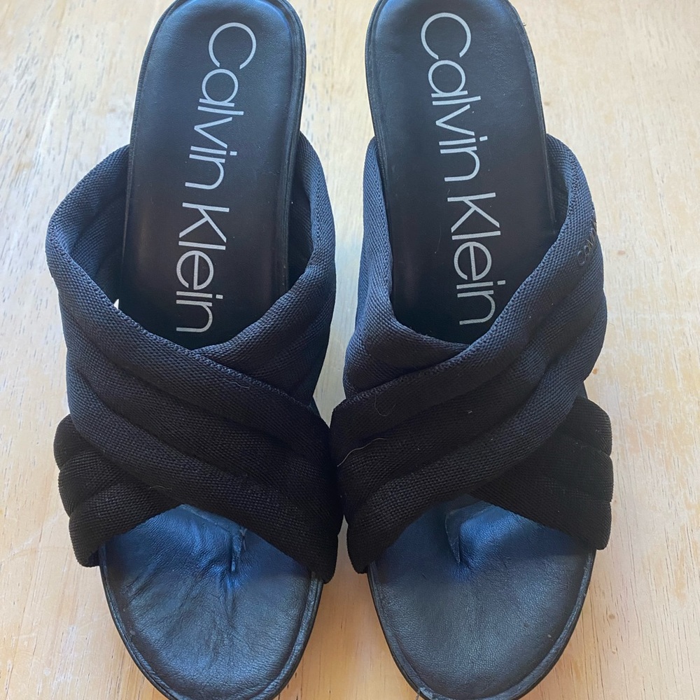 Calvin Klein Black Wedges 9.5
